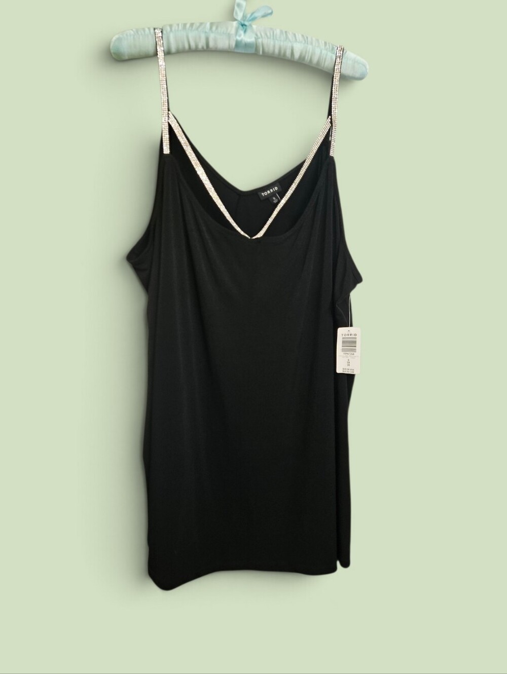 torrid Black Cami Top with Crystal-Strap Accents